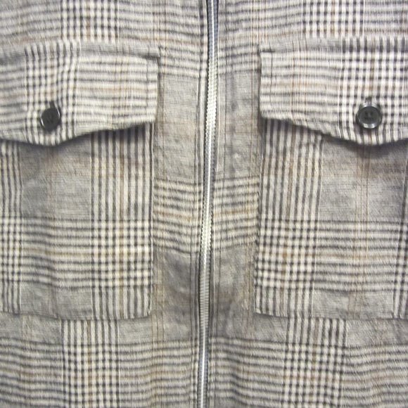 H&M PLAID JACKET SHIRT-ZIP FRONT W/POCKETS PLAID - Picture 2 of 12